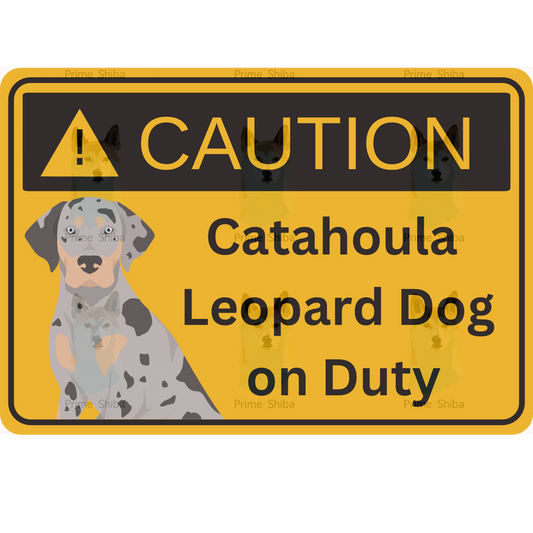 Catahoula Leopard Dog 5in Transparent Caution Sticker