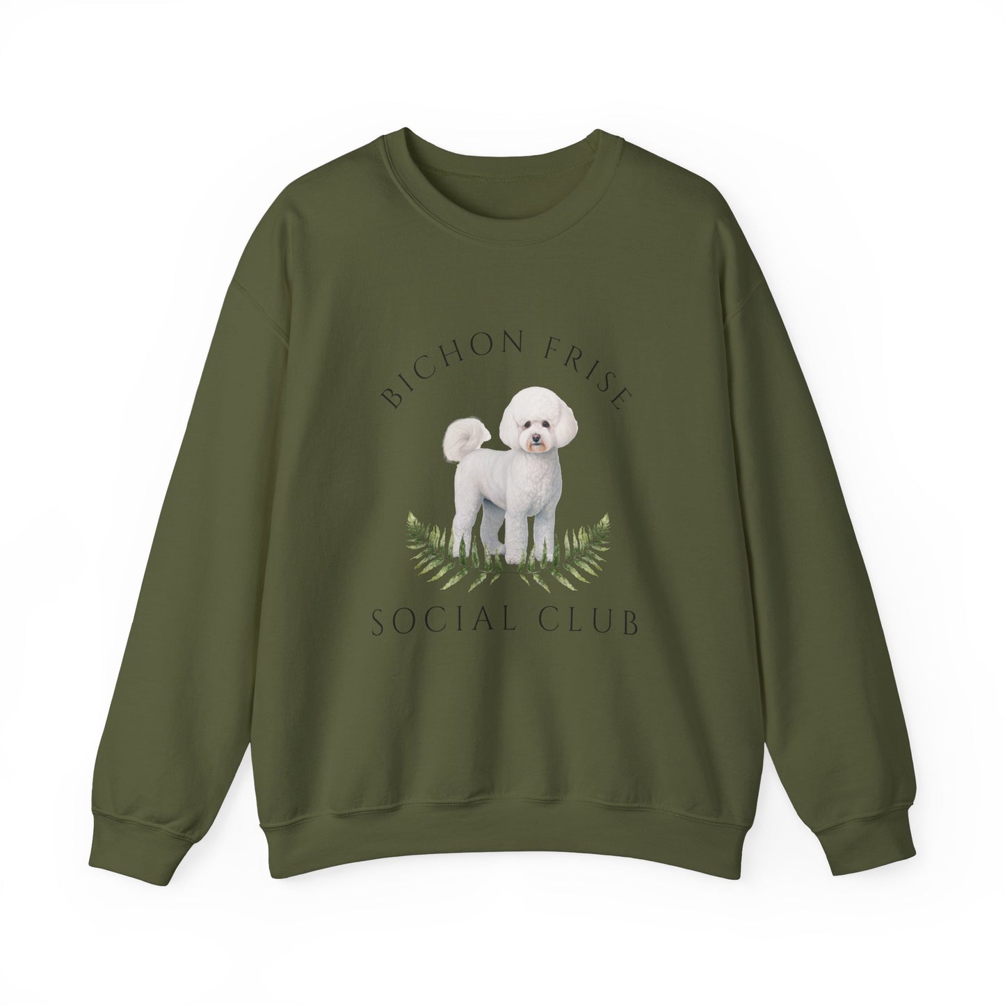 Bichon Frise Dog Social Club Unisex Heavy Blend Crewneck Sweatshirt, Bichon Dog Mom Gift