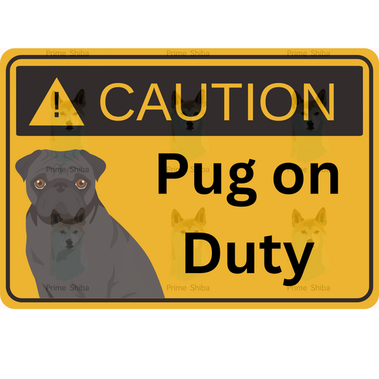 Pug Dog 5in Transparent Caution Sticker