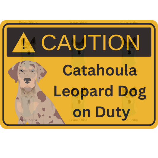 Catahoula Leopard Dog 5in Transparent Caution Sticker