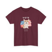 Load image into Gallery viewer, Pembroke Welsh Corgi Dog Vote 2024, Election Unisex Heavy Cotton Tee, Dog Mom Gift, AKC
