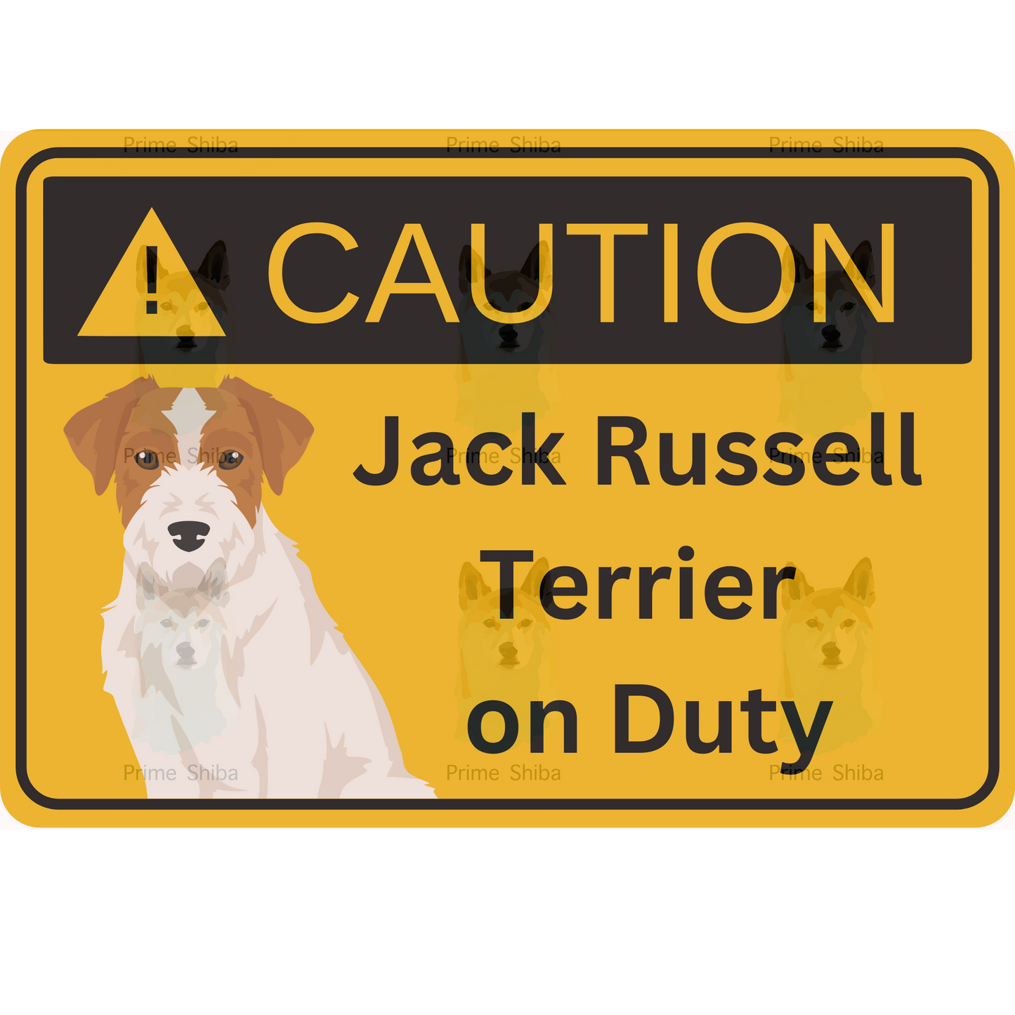 Jack Russell Terrier Dog 5in Transparent Caution Sticker