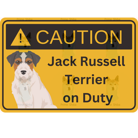 Jack Russell Terrier Dog 5in Transparent Caution Sticker