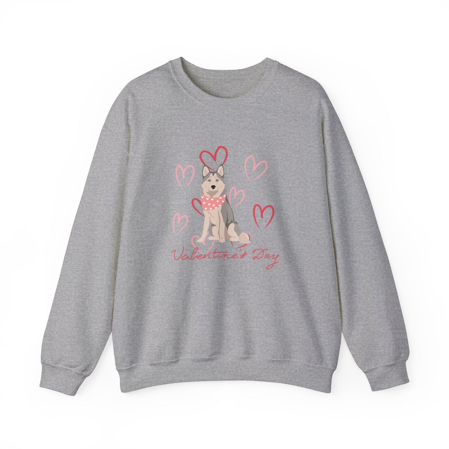 Alaskan Husky Dog Valentines Day Unisex Heavy Blend Crewneck Sweatshirt