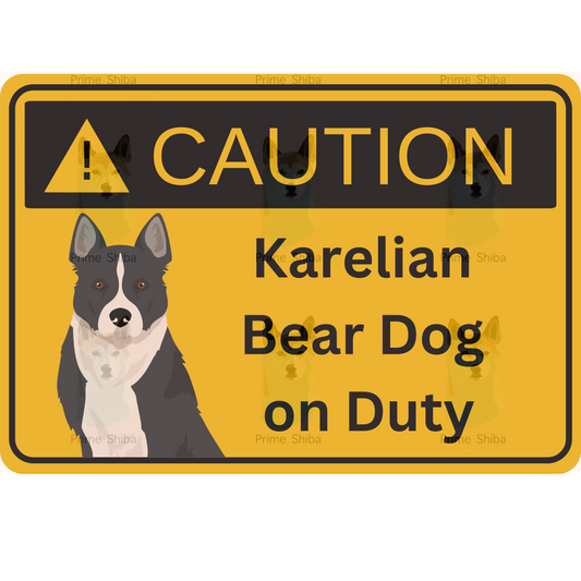 Karelian Bear Dog 5in Transparent Caution Sticker