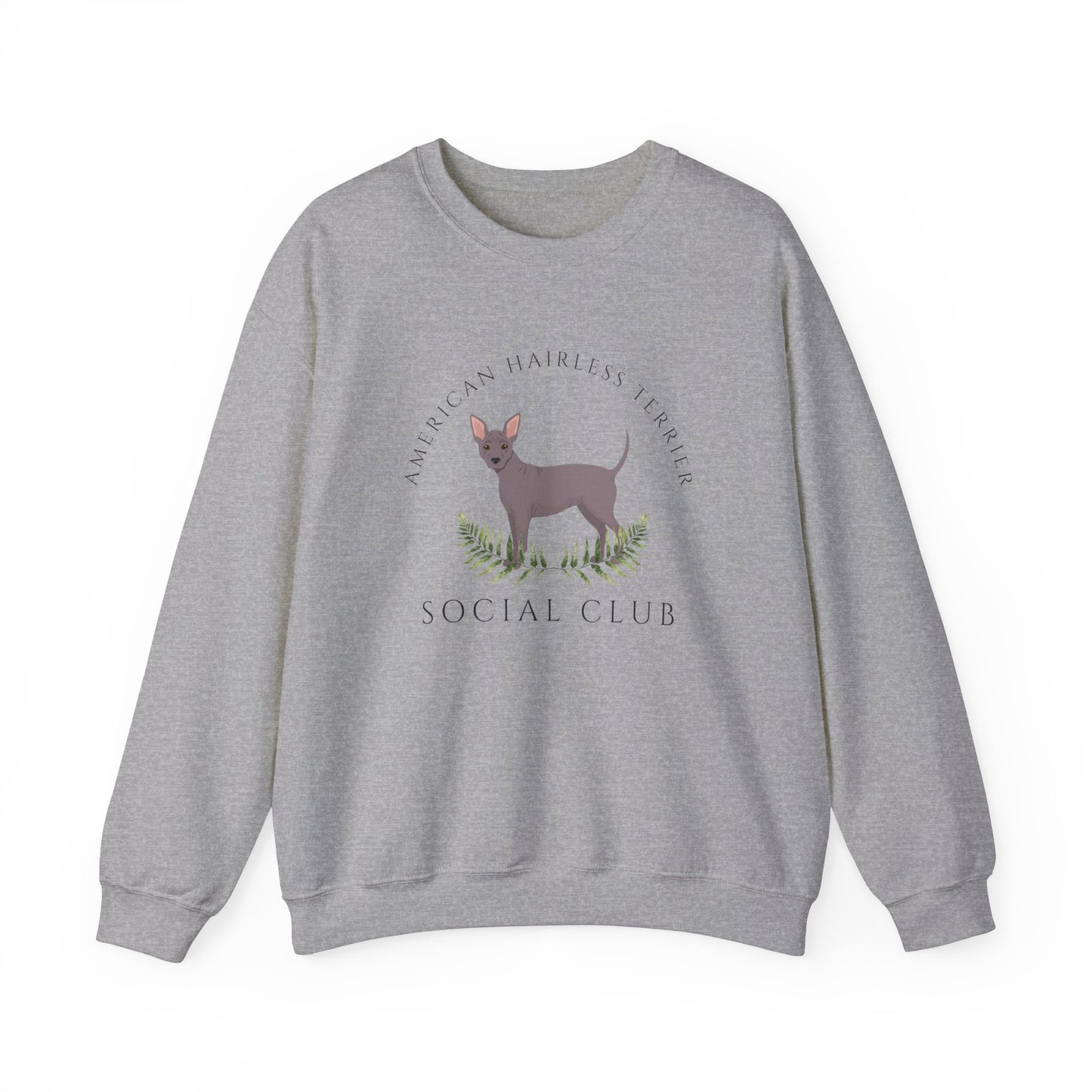 American Hairless Terrier Dog Social Club Unisex Heavy Blend Crewneck Sweatshirt, Dog Mom Gift