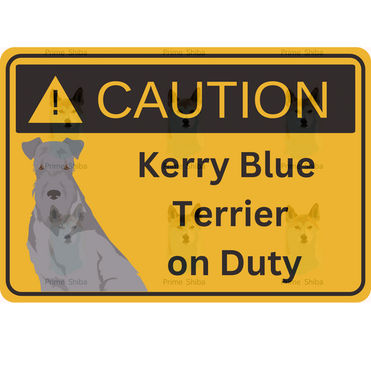 Kerry Blue Terrier Dog 5in Transparent Caution Sticker