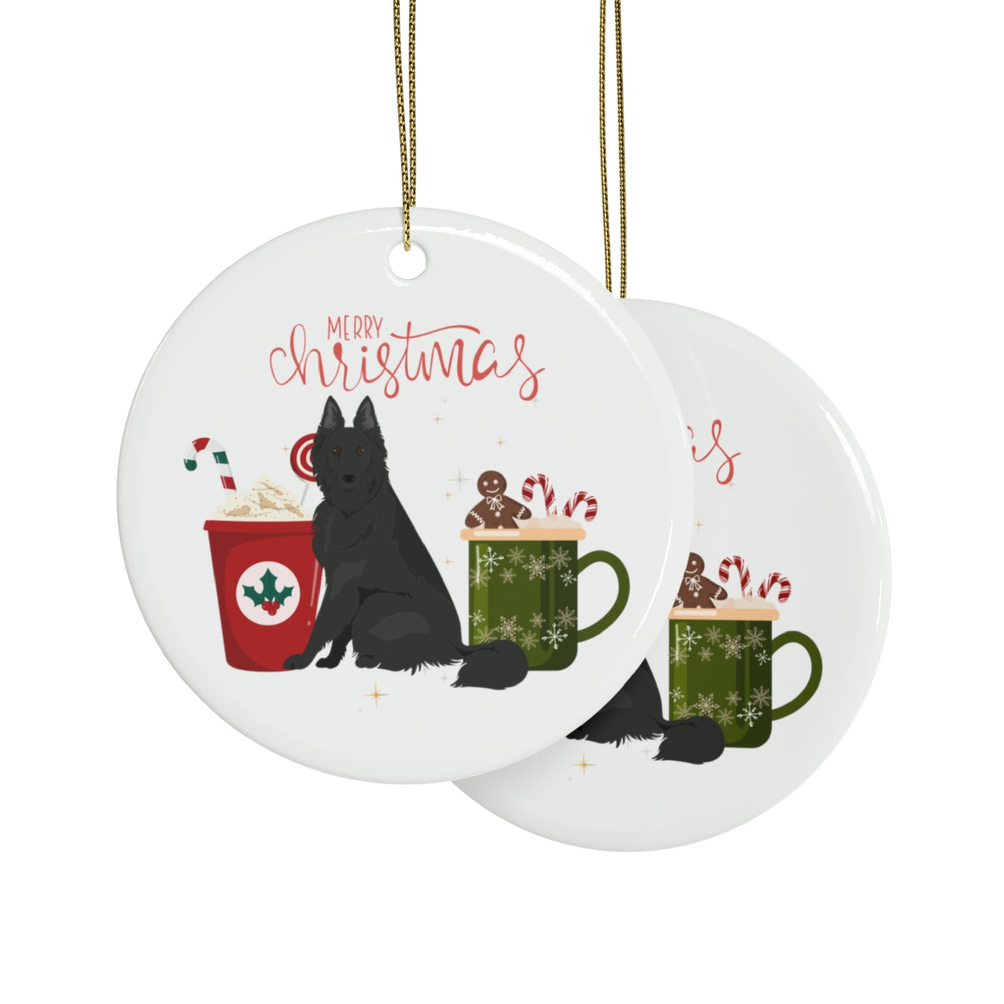 Belgian Shepherd Dog Ceramic Ornament