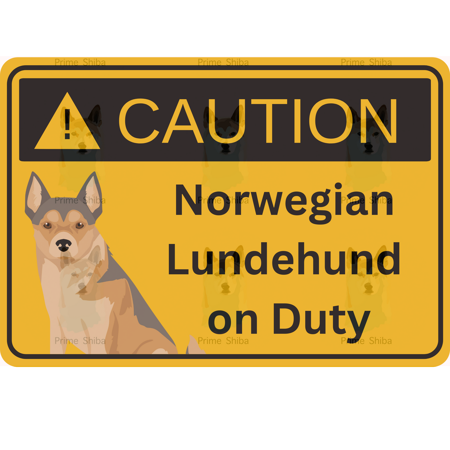 Norwegian Lundehund Dog 5in Transparent Caution Sticker