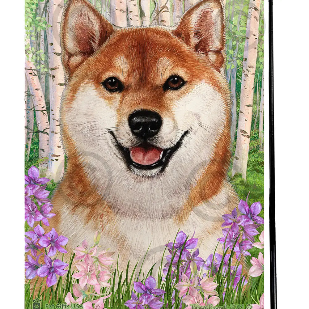 Shiba Inu Dog Spring Garden Flag