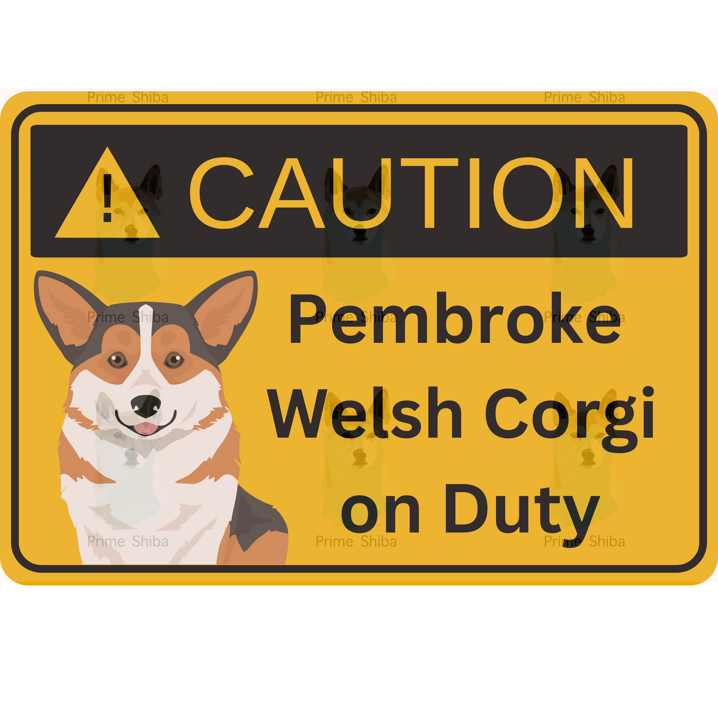 Pembroke Welsh Corgi Dog 5in Transparent Caution Sticker