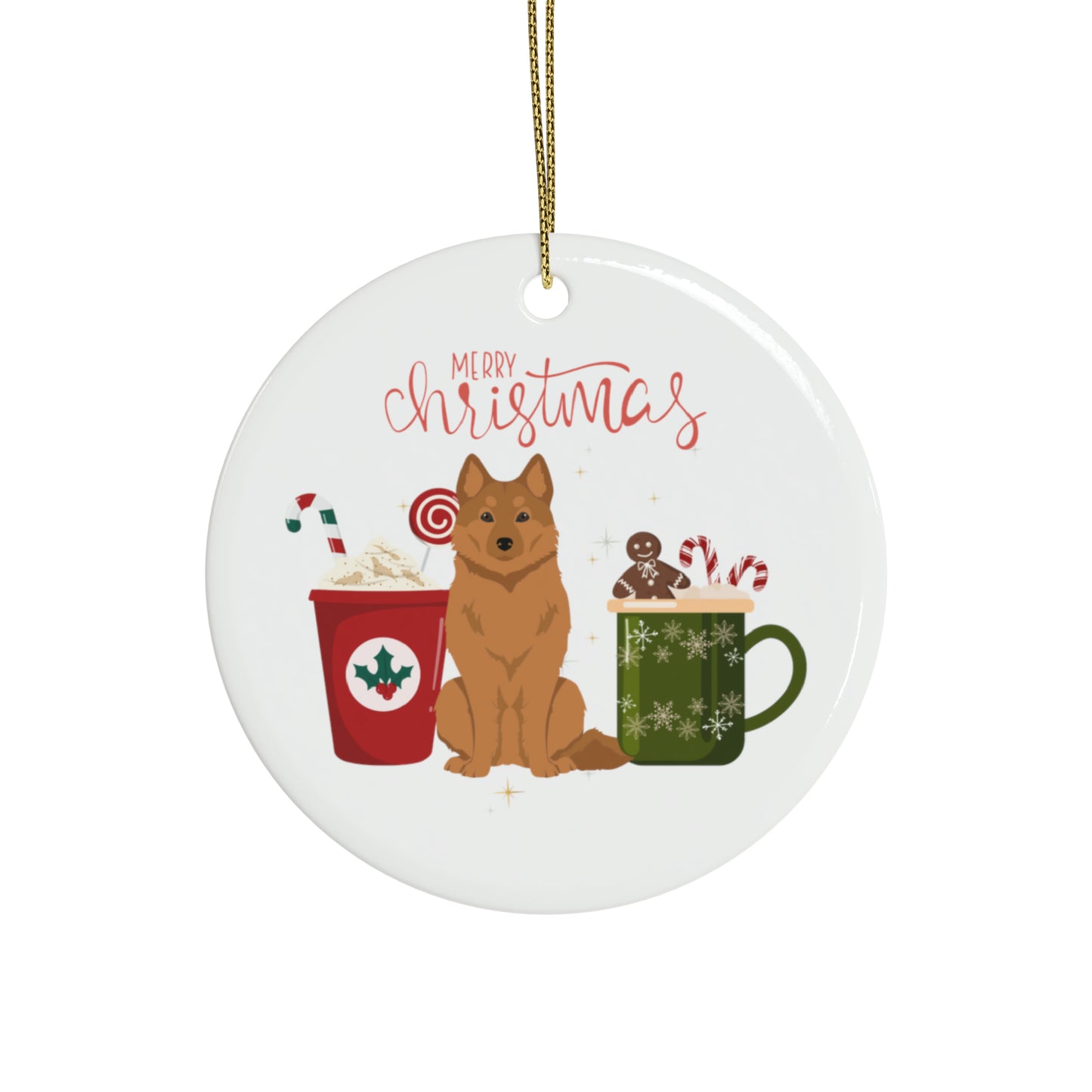 Finnish Spitz Dog Ceramic Ornament