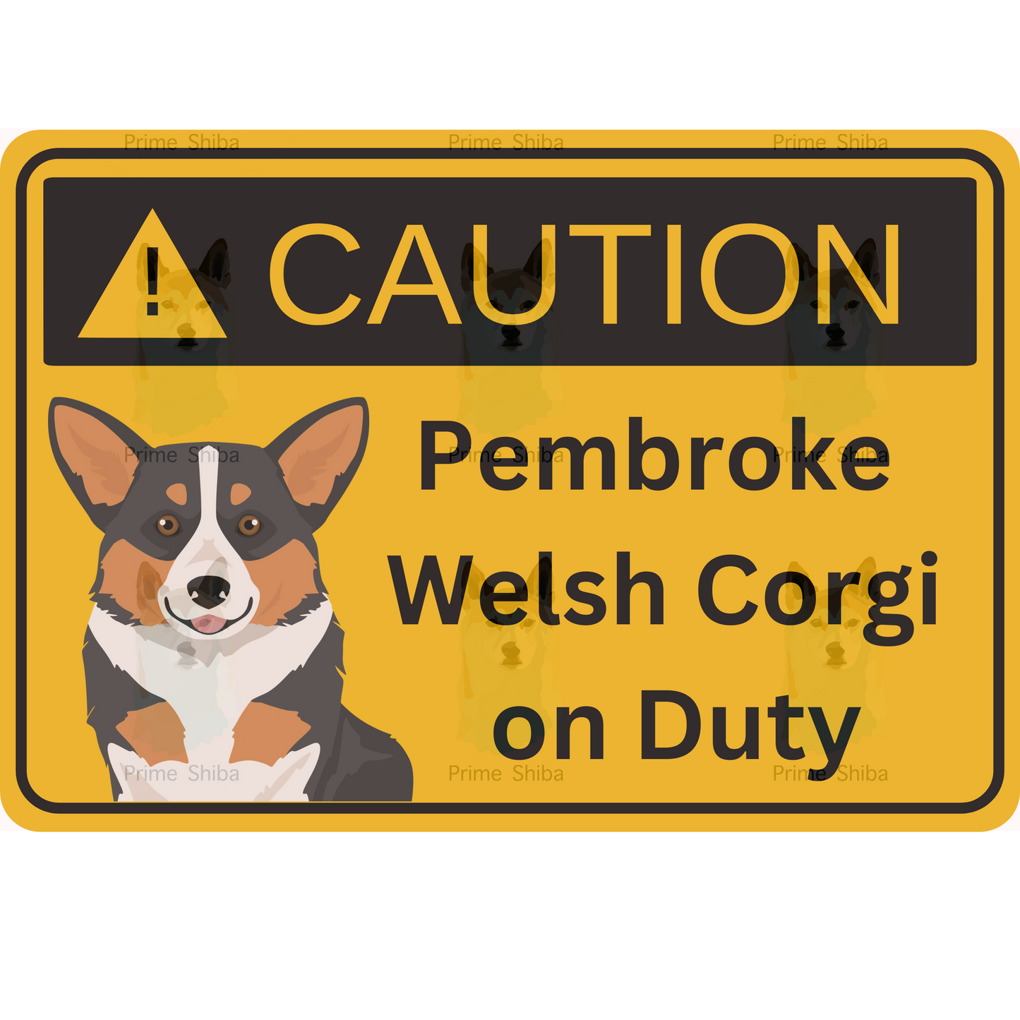 Pembroke Welsh Corgi Dog 5in Transparent Caution Sticker