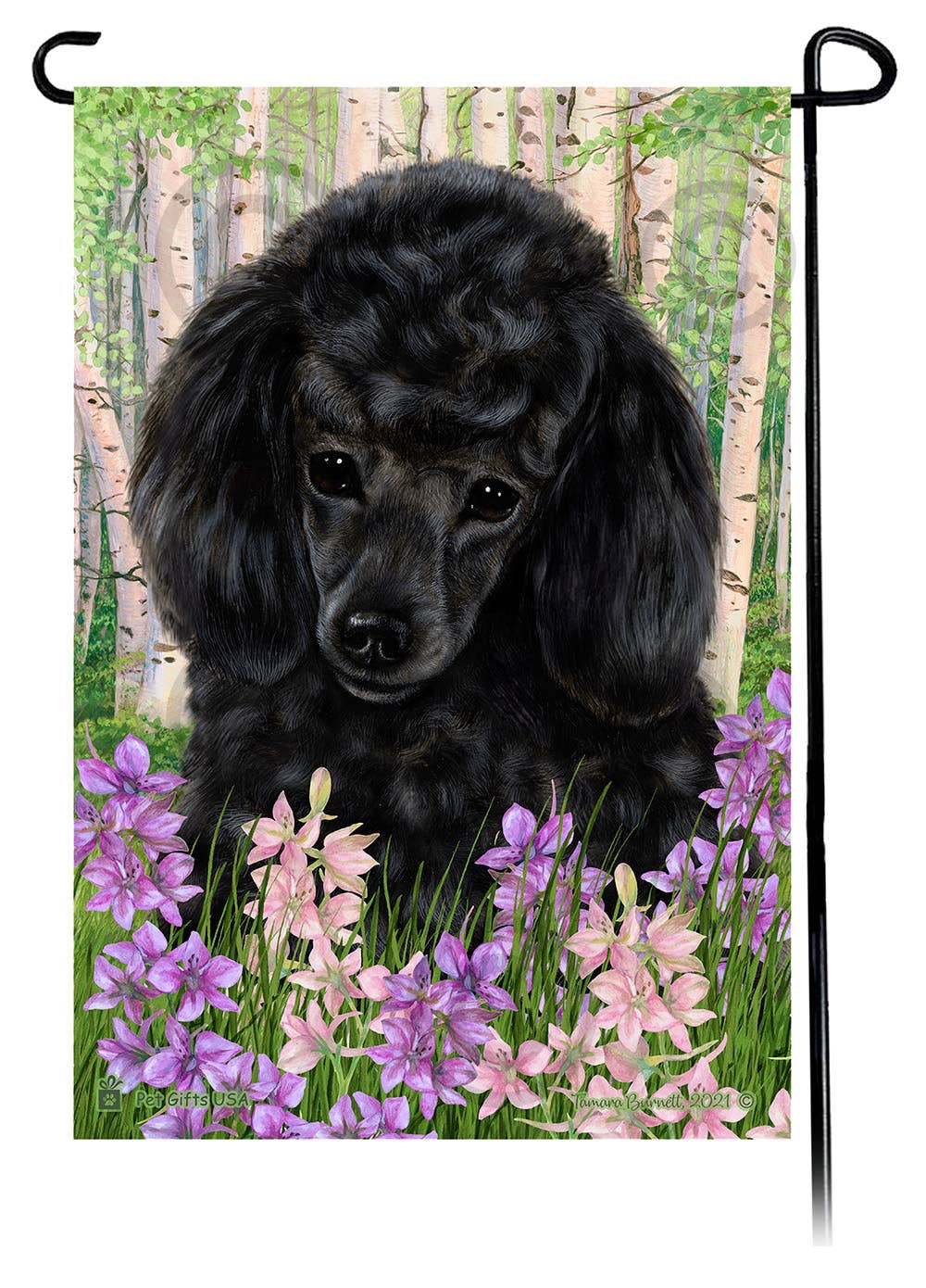 Poodle Dog Spring Garden Flag