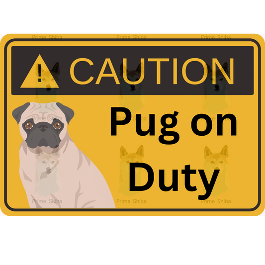 Pug Dog 5in Transparent Caution Sticker