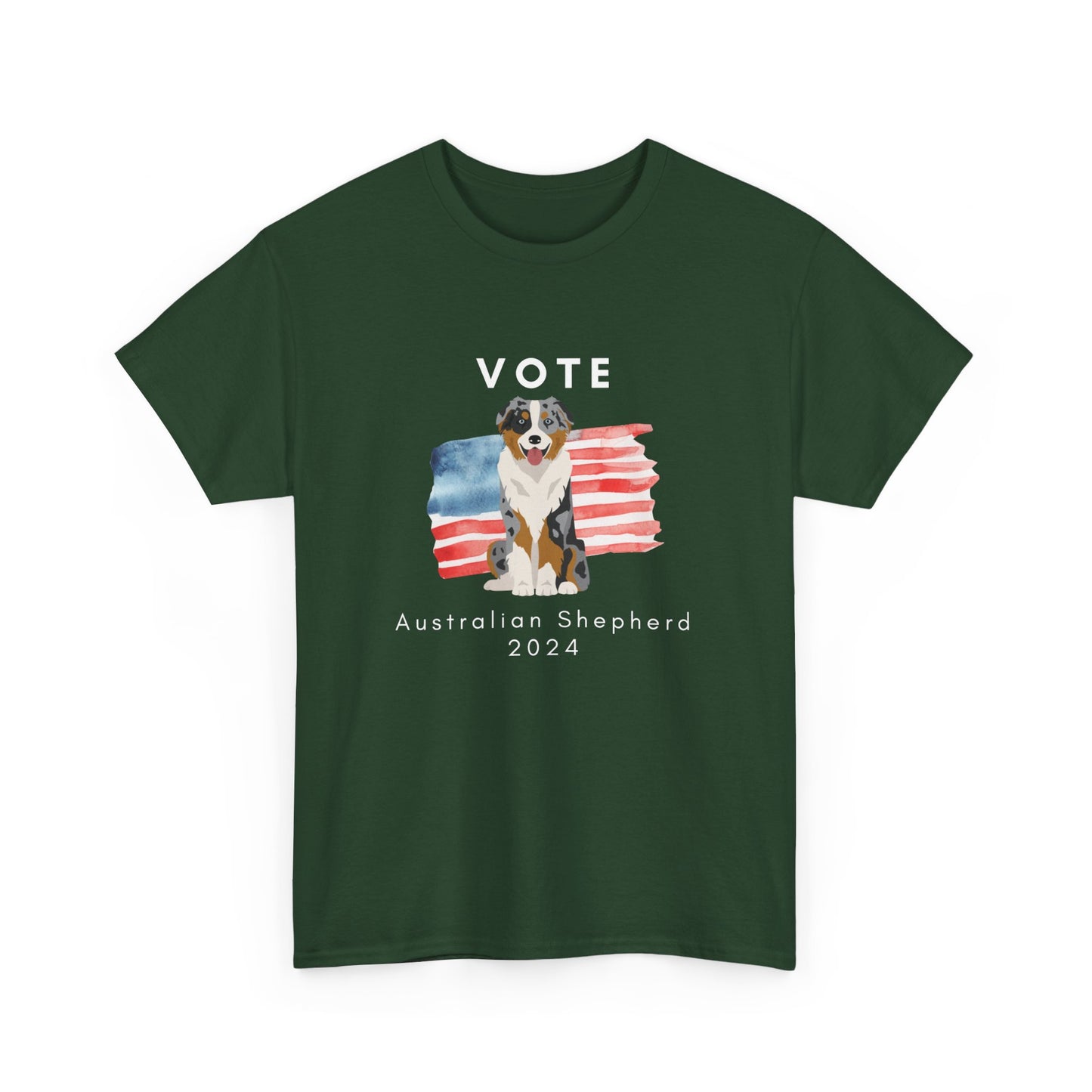 Australian Shepherd Dog Vote 2024, Election Unisex Heavy Cotton Tee, Dog Mom Gift, AKC