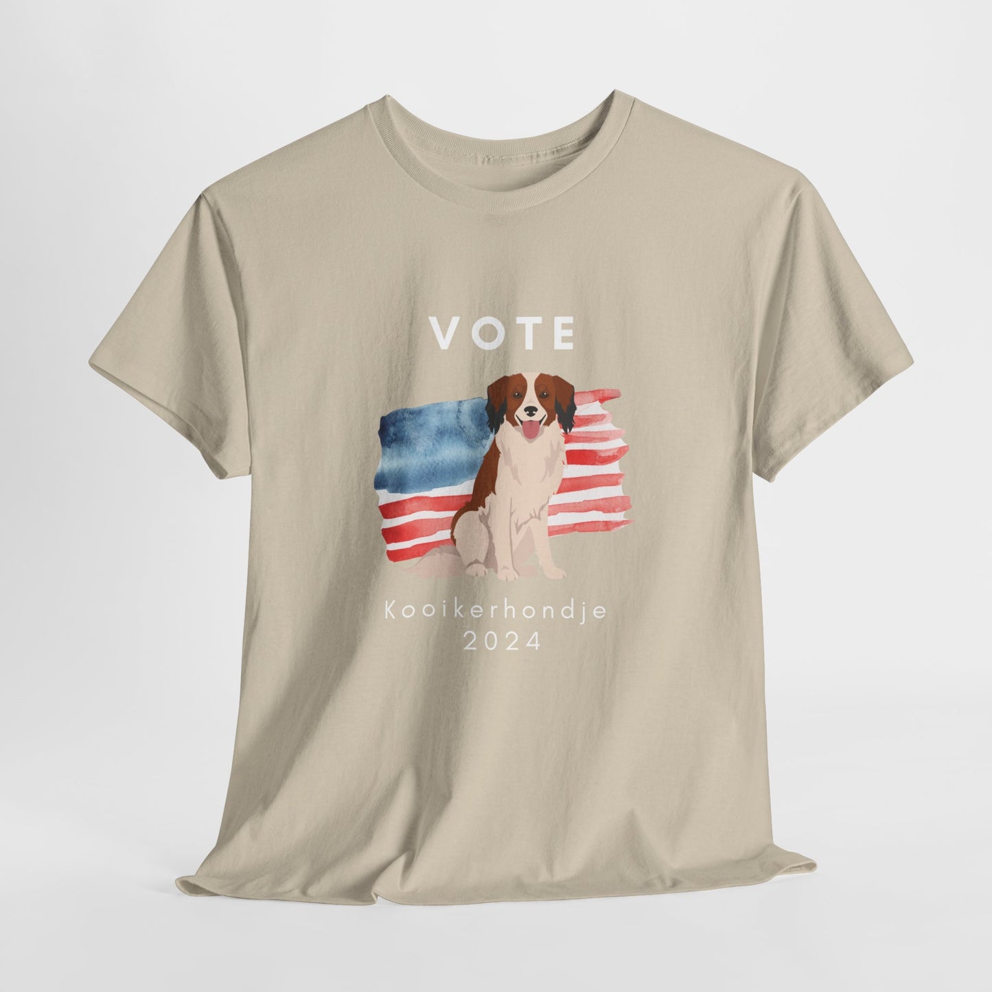 Kooikerhondje Dog Vote 2024, Election Unisex Heavy Cotton Tee, Dog Mom Gift, AKC