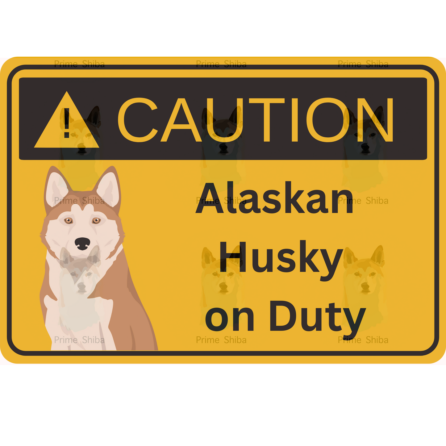 Alaskan Husky Dog 5in Transparent Caution Sticker