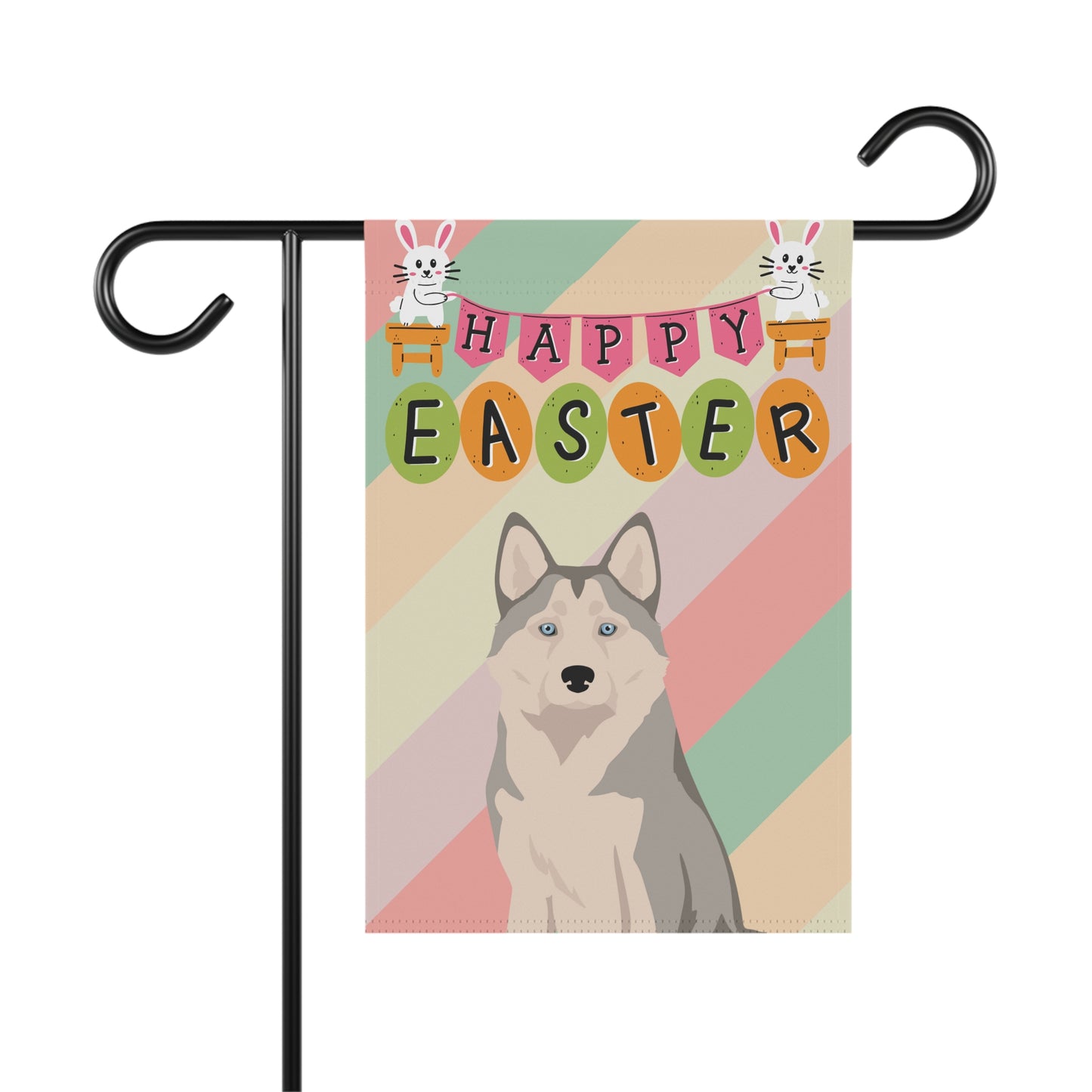 Alaskan Husky Dog Easter Garden Flag