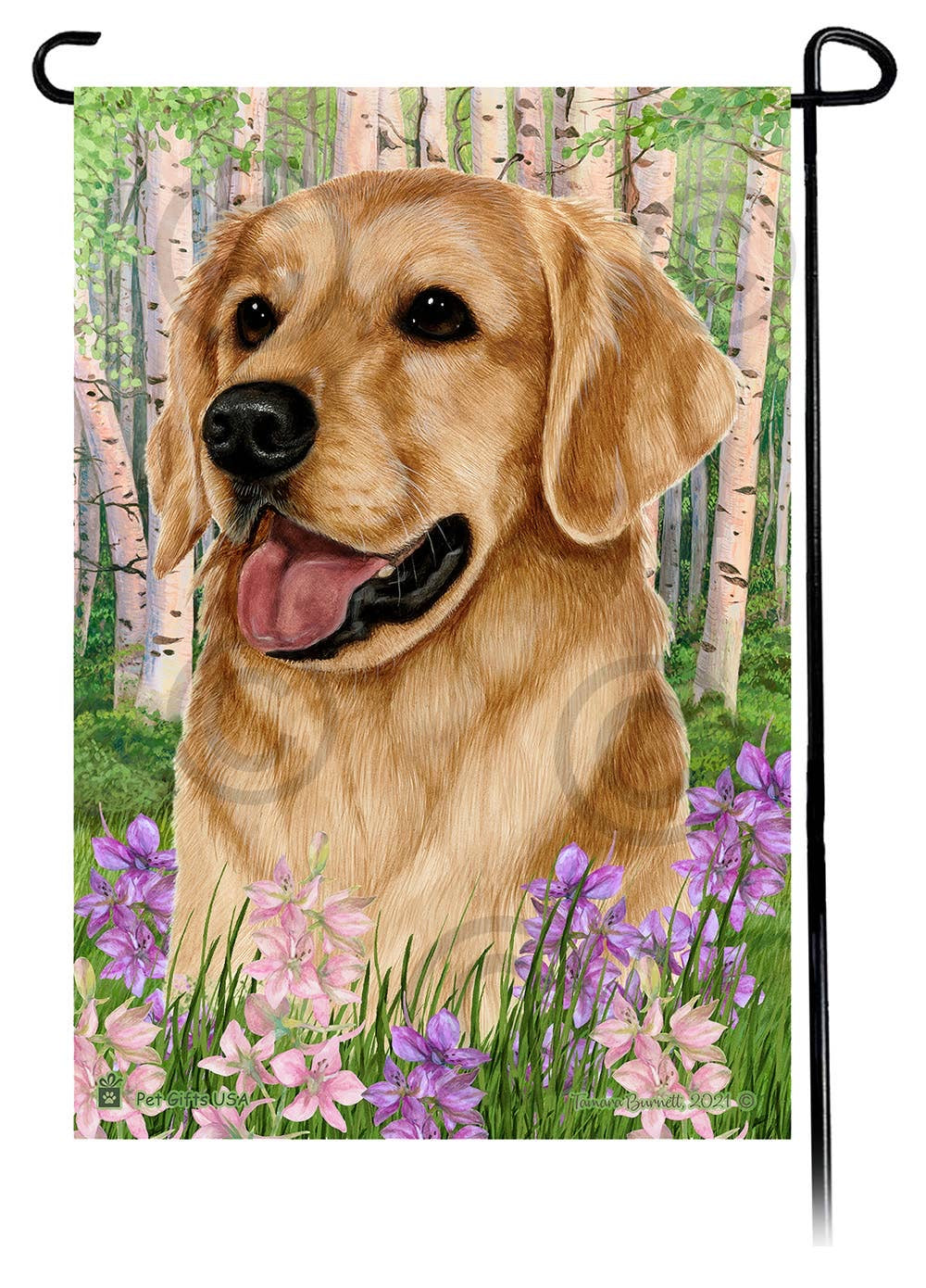 Golden Retriever Dog Spring Garden Flag