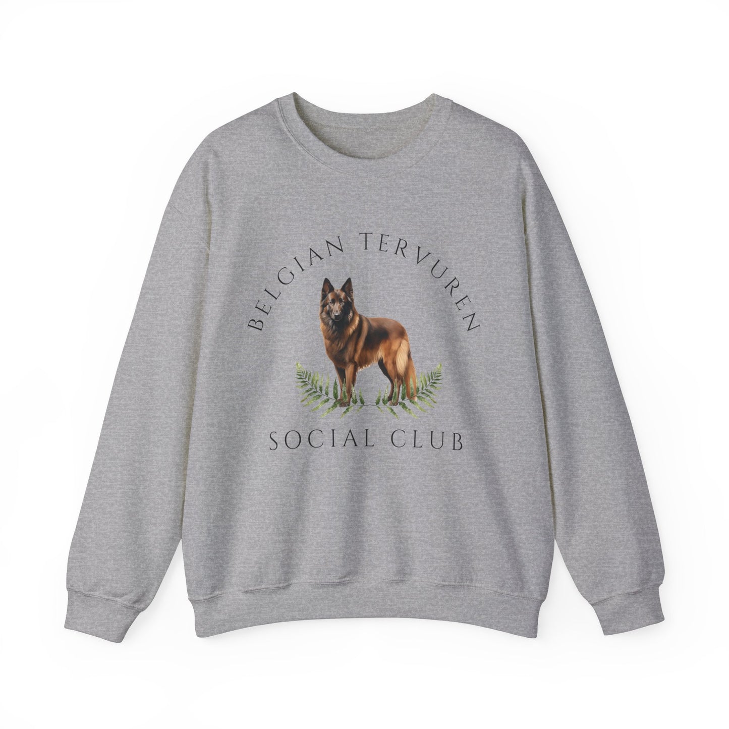 Belgian Tervuren Dog Social Club Unisex Heavy Blend Crewneck Sweatshirt, Belgian Dog Mom Gift