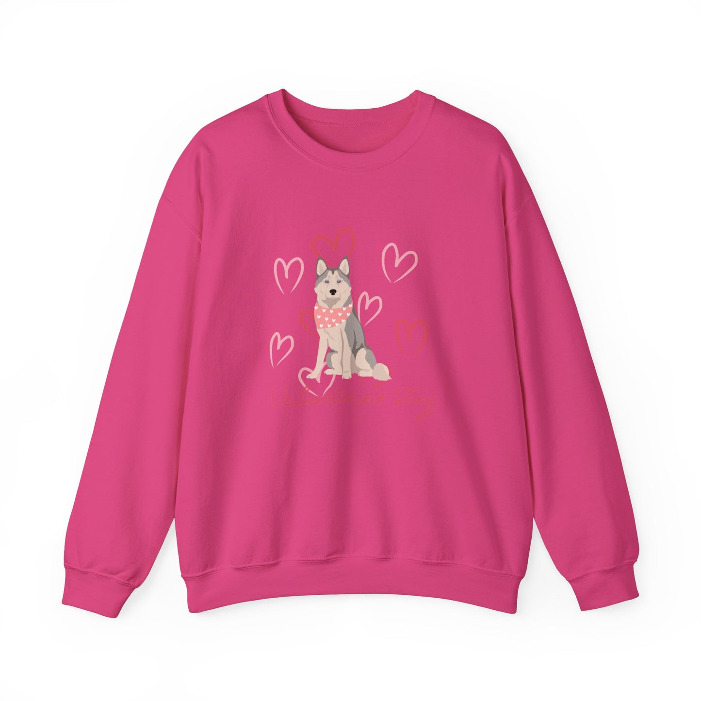 Alaskan Husky Dog Valentines Day Unisex Heavy Blend Crewneck Sweatshirt