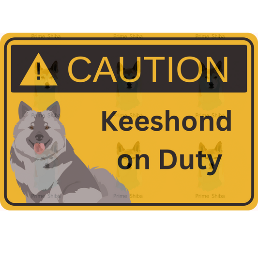 Keeshond Dog 5in Transparent Caution Sticker