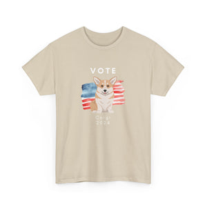 Pembroke Welsh Corgi Dog Vote 2024, Election Unisex Heavy Cotton Tee, Dog Mom Gift, AKC