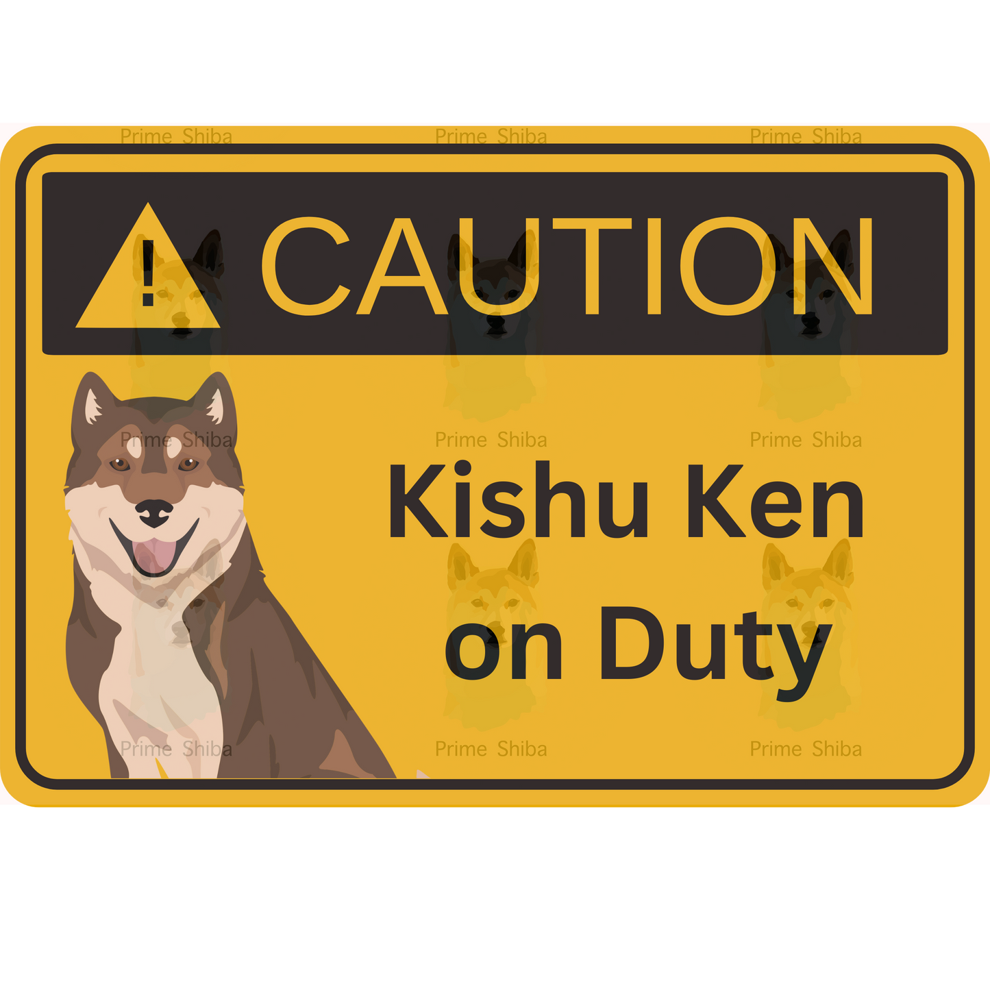 Kishu Ken Dog 5in Transparent Caution Sticker