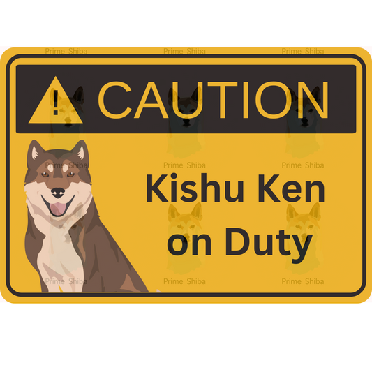 Kishu Ken Dog 5in Transparent Caution Sticker