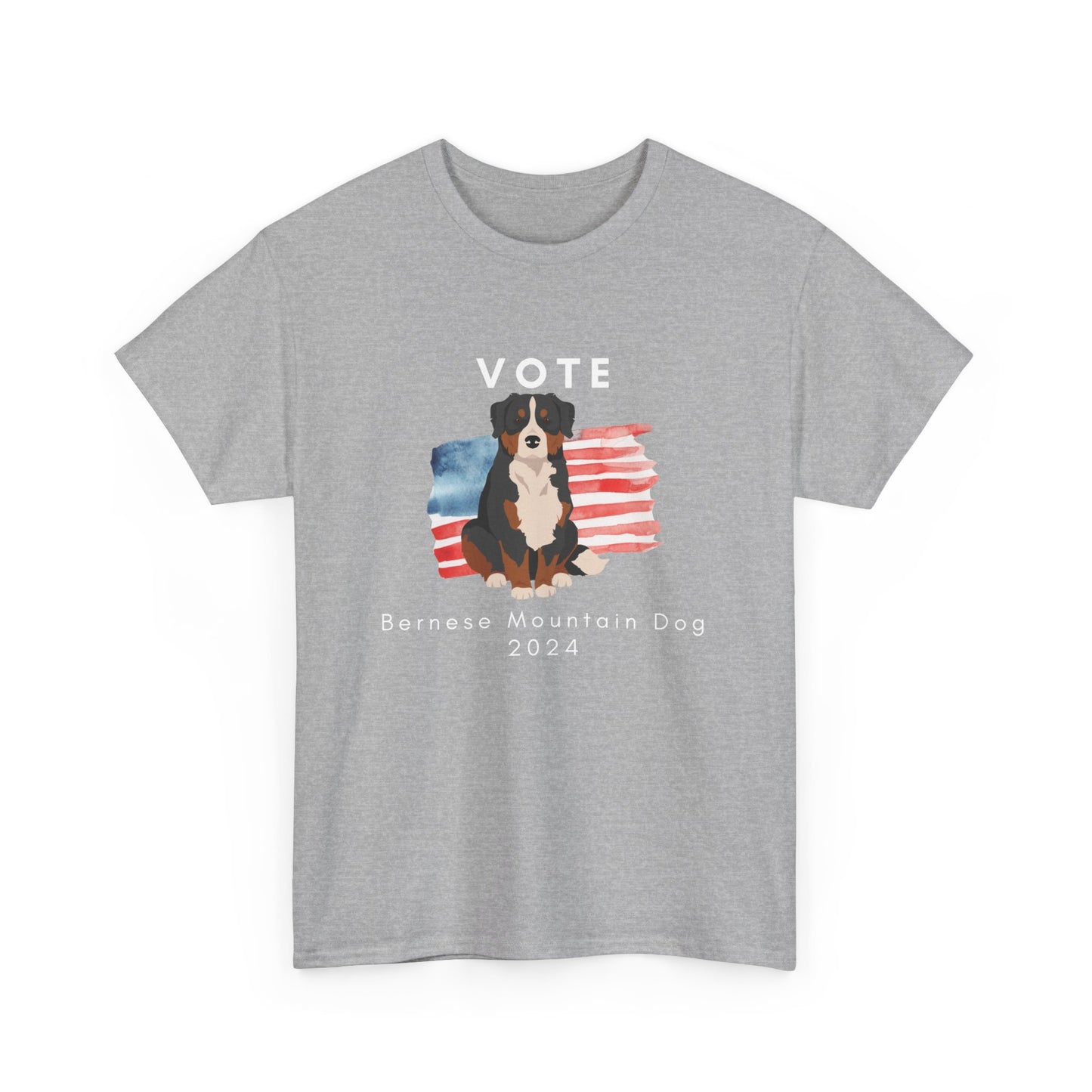 Bernese Mountain Dog Vote 2024, Election Unisex Heavy Cotton Tee, Dog Mom Gift, AKC