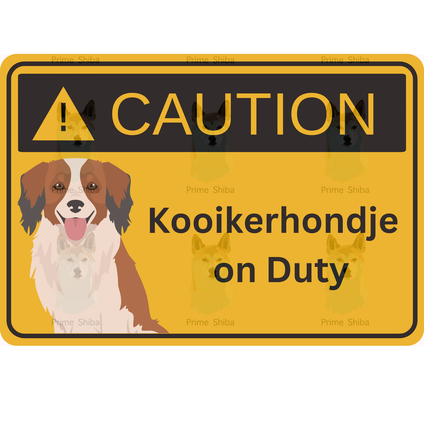 Kooikerhondje Dog 5in Transparent Caution Sticker