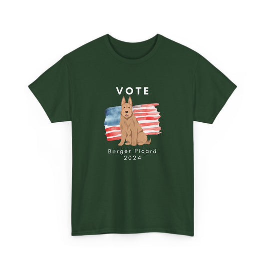 Berger Picard Dog Vote 2024, Election Unisex Heavy Cotton Tee, Dog Mom Gift, AKC