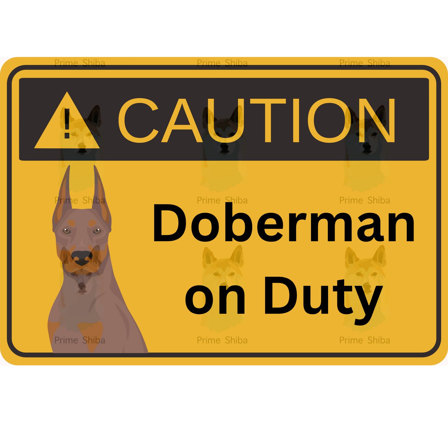 Doberman Pinscher Dog 5in Transparent Caution Sticker