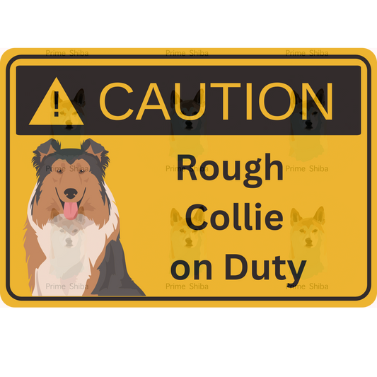 Rough Collie Dog 5in Transparent Caution Sticker