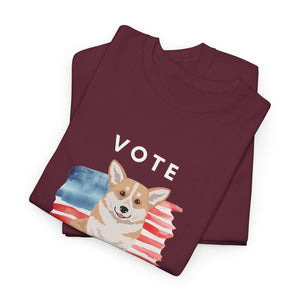 Pembroke Welsh Corgi Dog Vote 2024, Election Unisex Heavy Cotton Tee, Dog Mom Gift, AKC