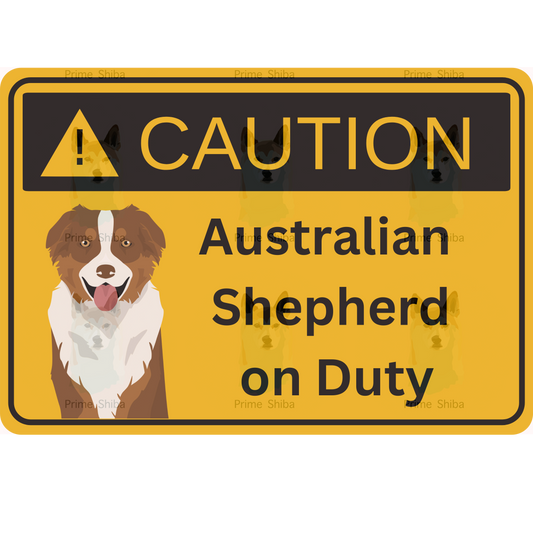 Australian Shepherd Dog 5in Transparent Caution Sticker