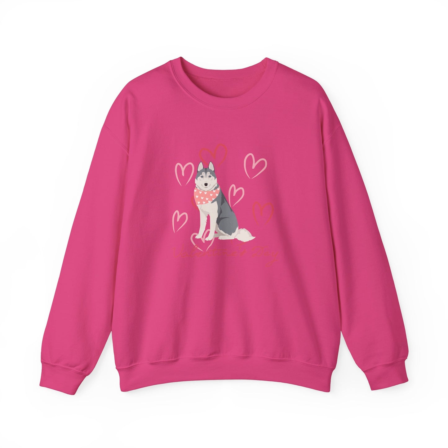 Siberian Husky Dog Valentines Day Unisex Heavy Blend Crewneck Sweatshirt