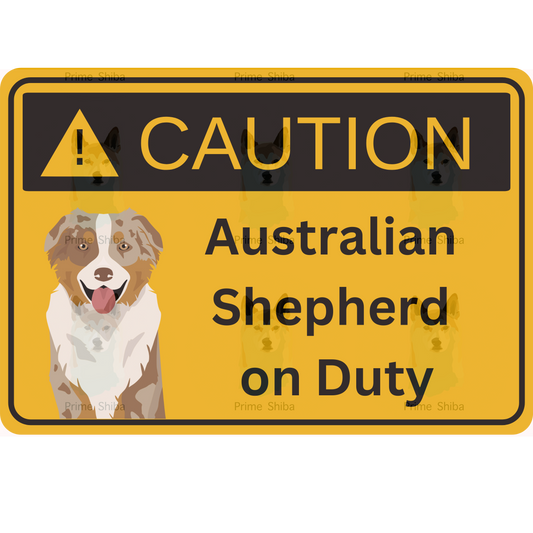 Australian Shepherd Dog 5in Transparent Caution Sticker