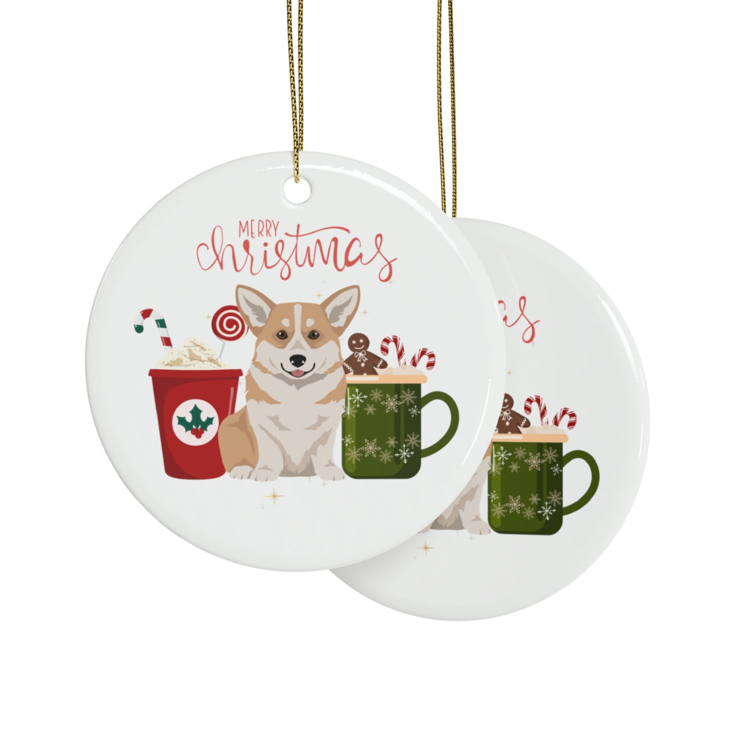 Pembroke Welsh Corgi Dog Ceramic Ornament