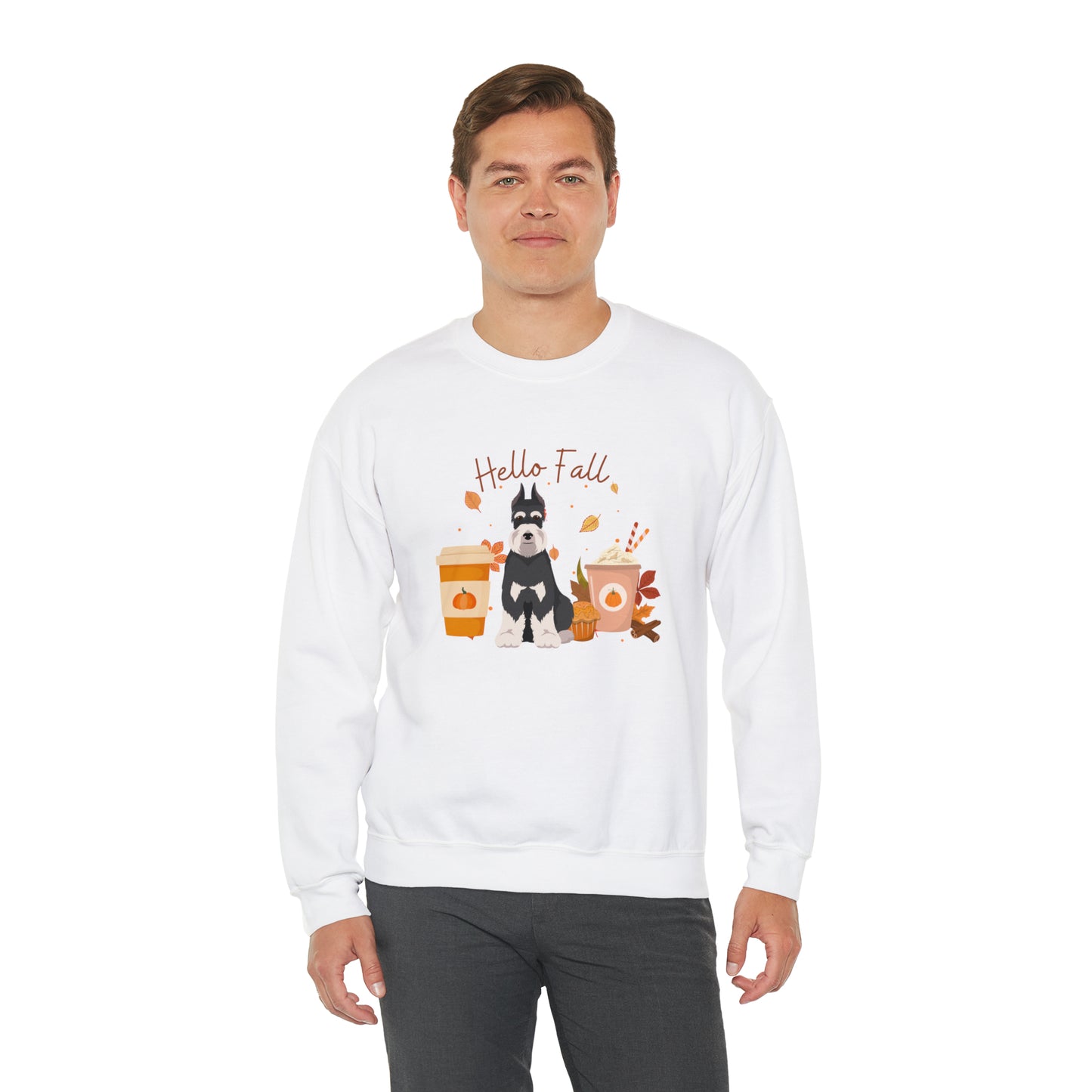 Schnauzer Dog Fall Halloween Unisex Heavy Blend Crewneck Sweatshirt