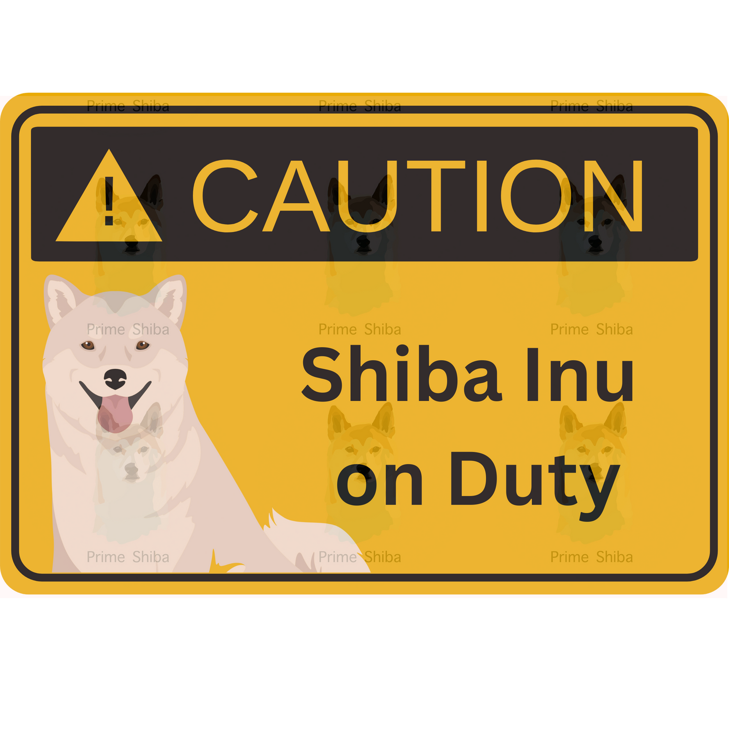 Shiba Inu Dog 5in Transparent Caution Sticker