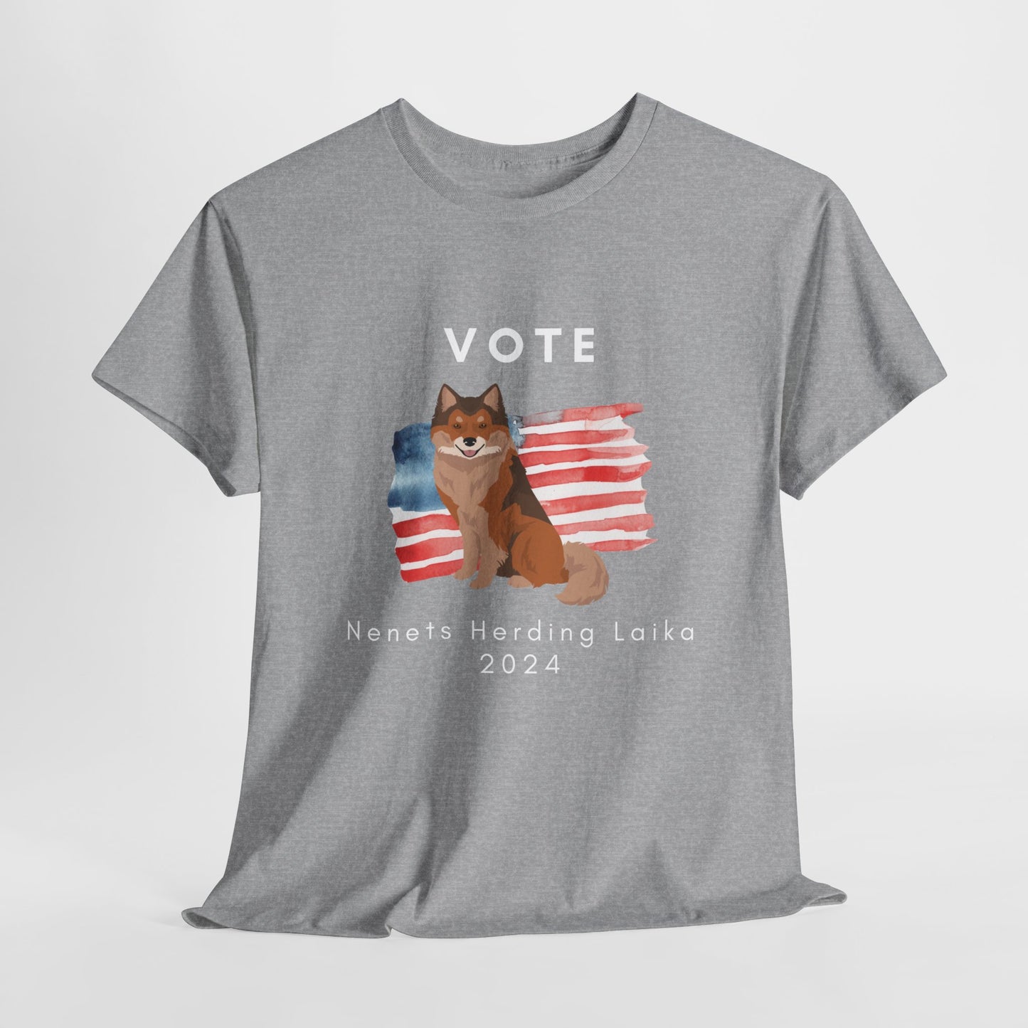 Nenets Herding Laika Dog Vote 2024, Election Unisex Heavy Cotton Tee, Dog Mom Gift, AKC