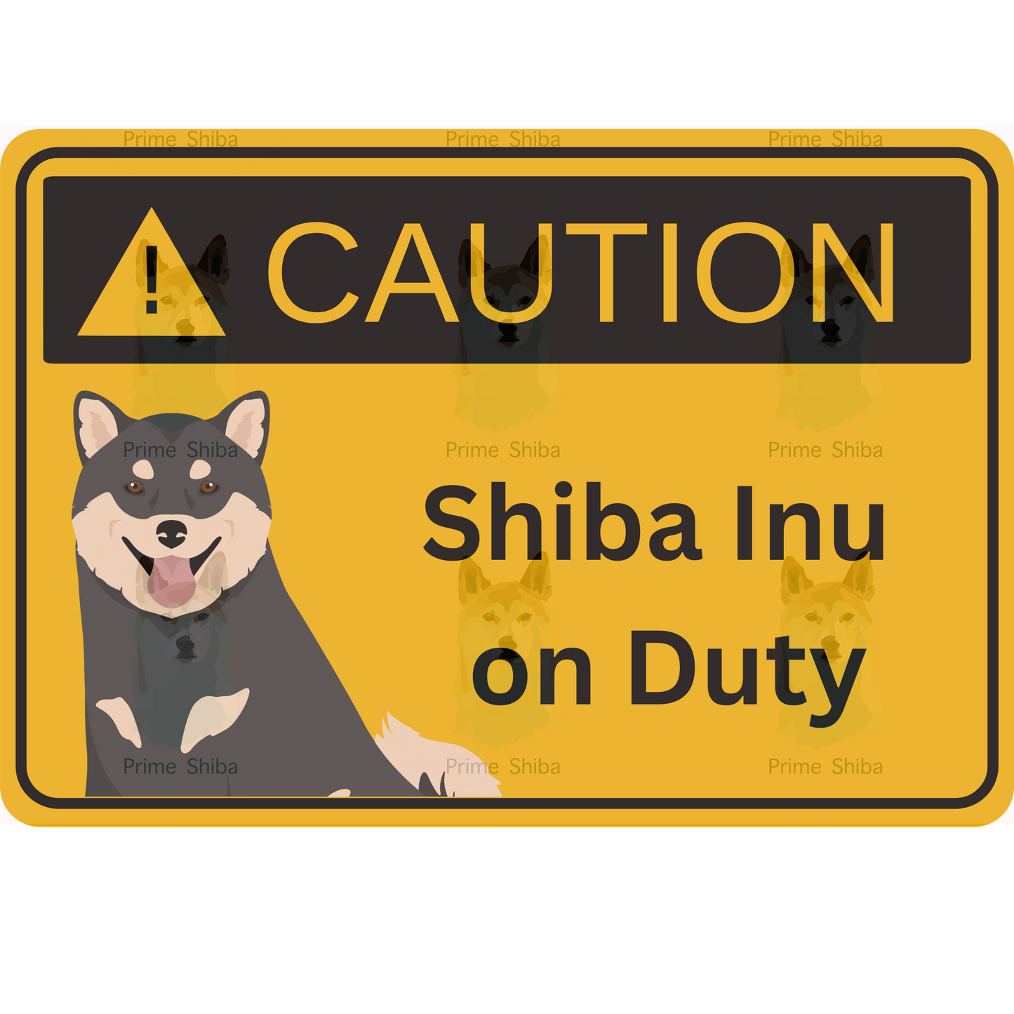 Shiba Inu Dog 5in Transparent Caution Sticker