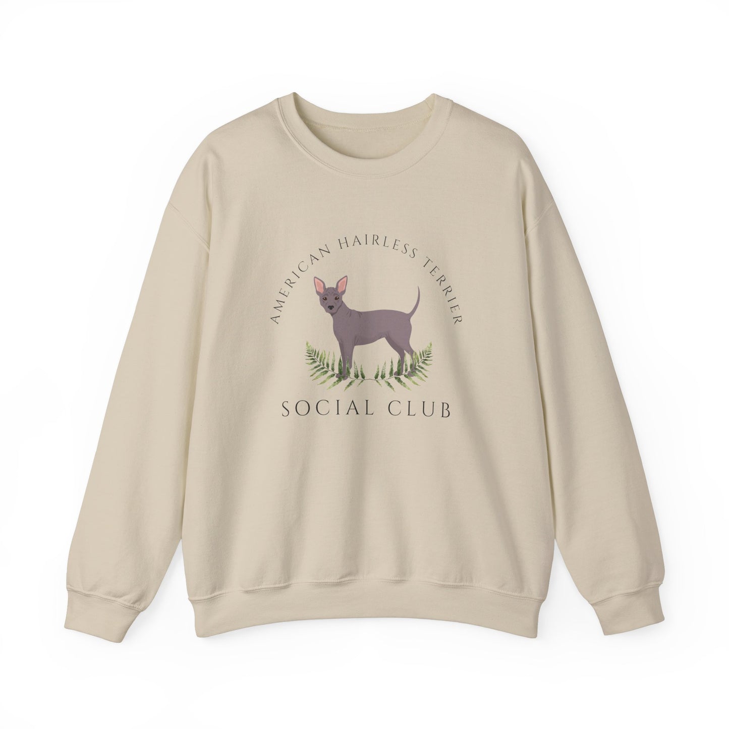 American Hairless Terrier Dog Social Club Unisex Heavy Blend Crewneck Sweatshirt, Dog Mom Gift