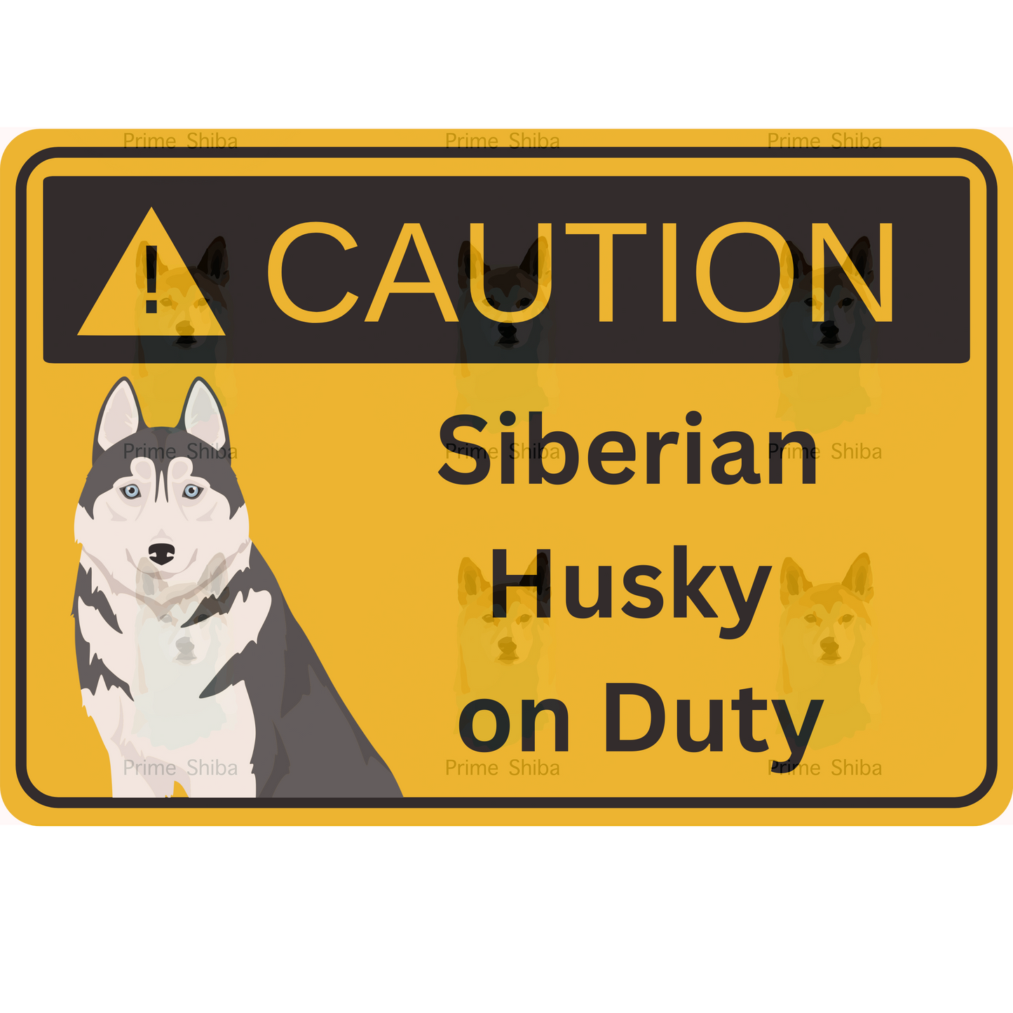 Siberian Husky Dog 5in Transparent Caution Sticker