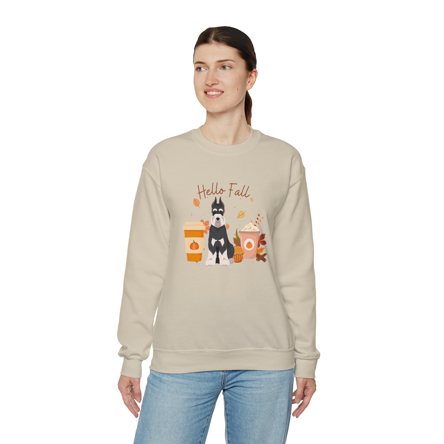 Schnauzer Dog Fall Halloween Unisex Heavy Blend Crewneck Sweatshirt