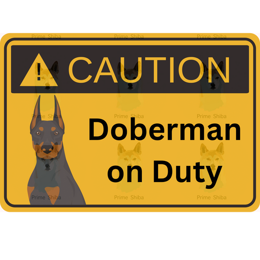 Doberman Pinscher Dog 5in Transparent Caution Sticker