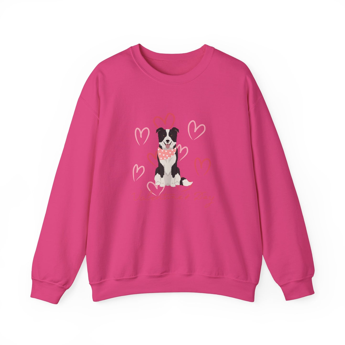 Border Collie Dog Valentines Day Unisex Heavy Blend Crewneck Sweatshirt