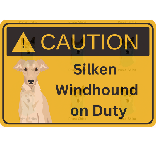 Silken Windhound Dog 5in Transparent Caution Sticker